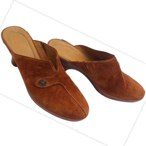 Cole Haan Suede Leather Clogs Shoes Slip-On Mules Tan Women's Size 8.5 B - Picture 4 of 9
